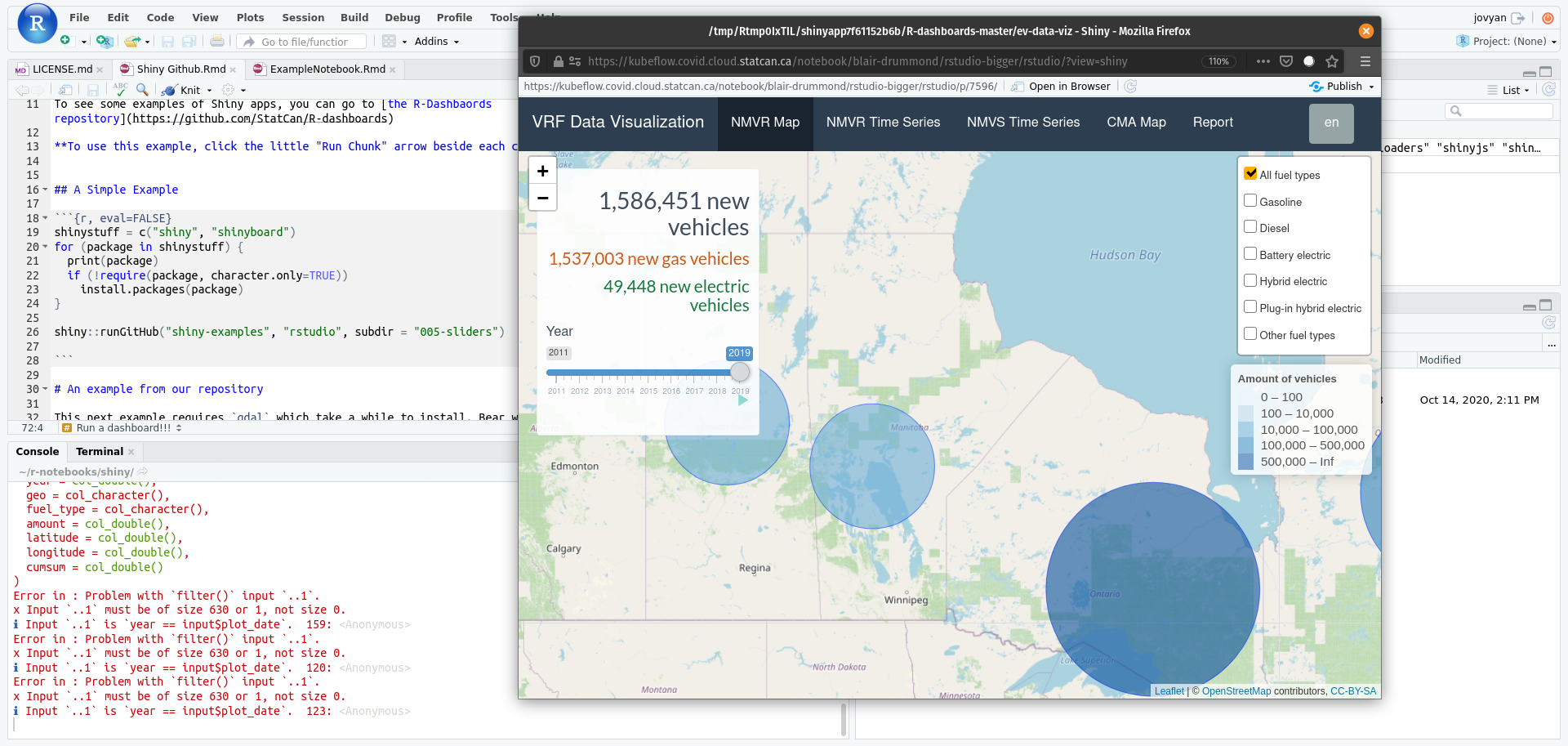 RStudio with R-Shiny