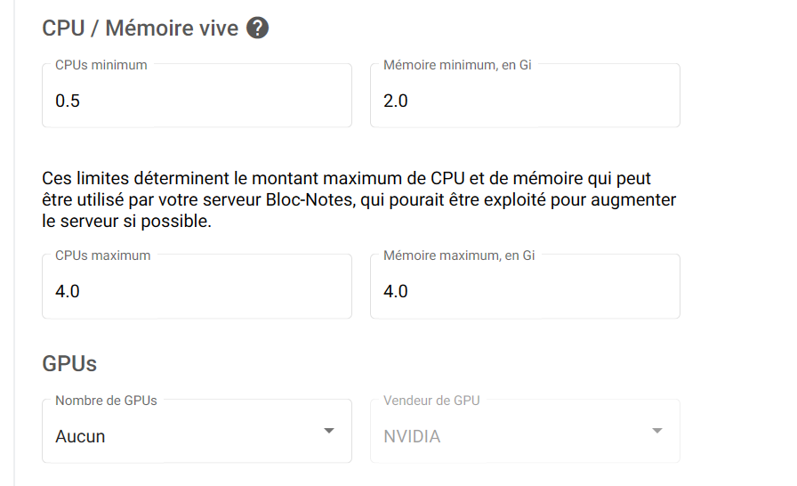 Choisir CPU et RAM