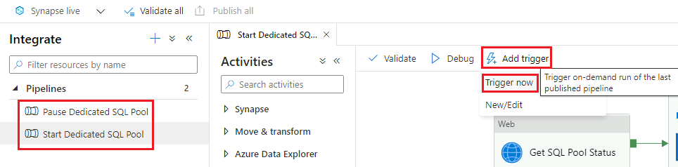 Start or Stop SQL Pools