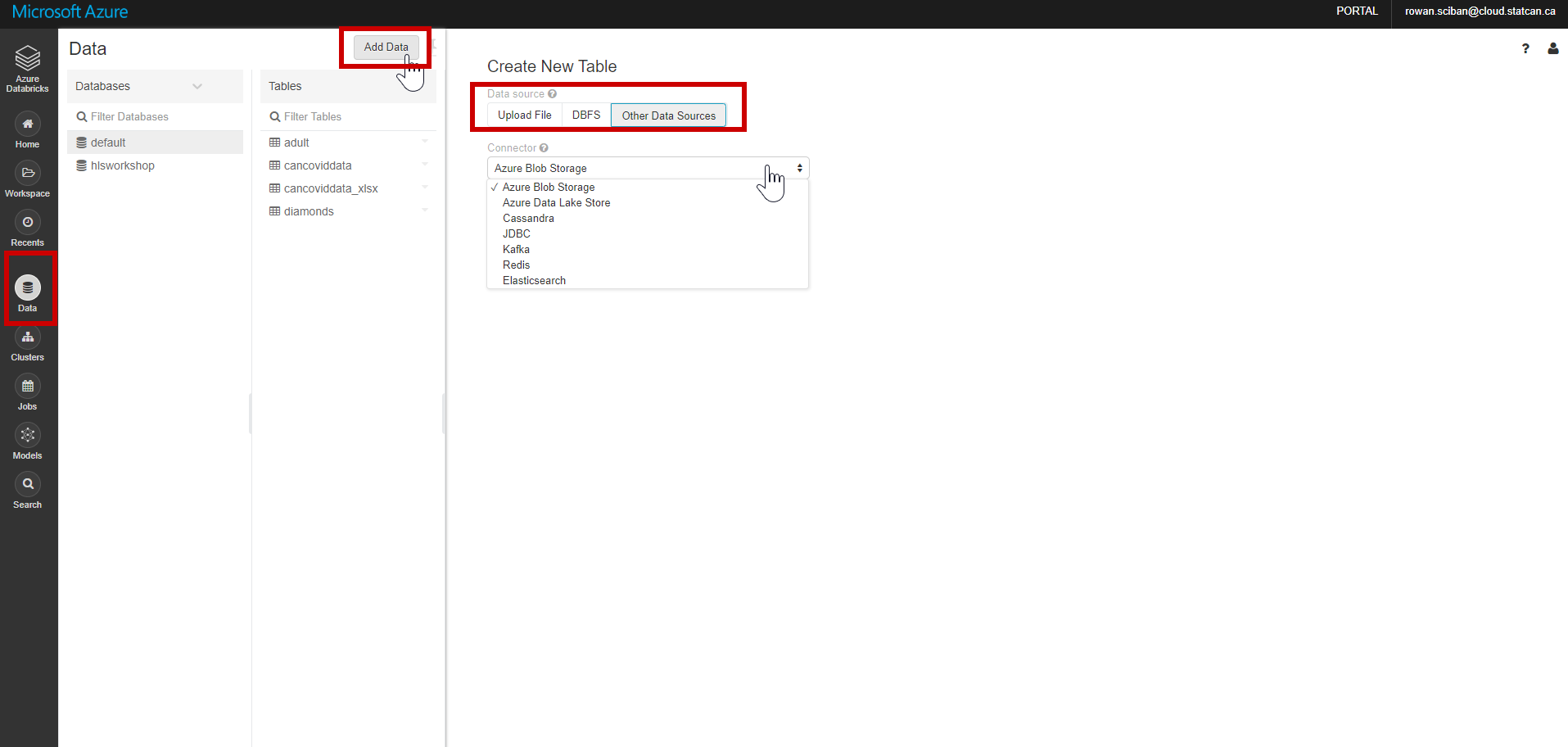 Where to import data