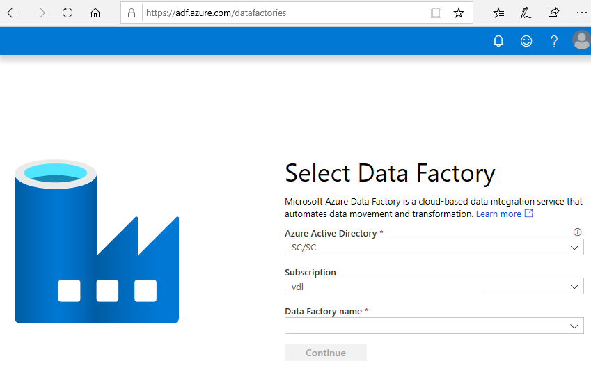 Data Factory URL