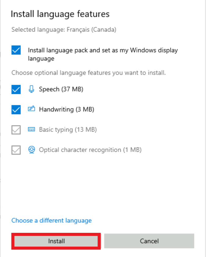 Install language features