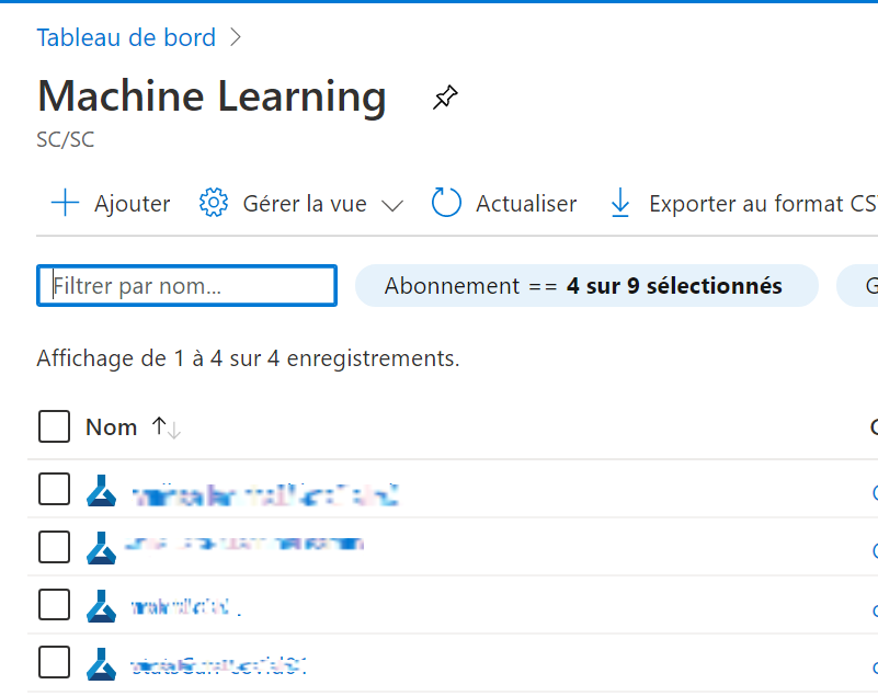 espaces de travail Machine Learning