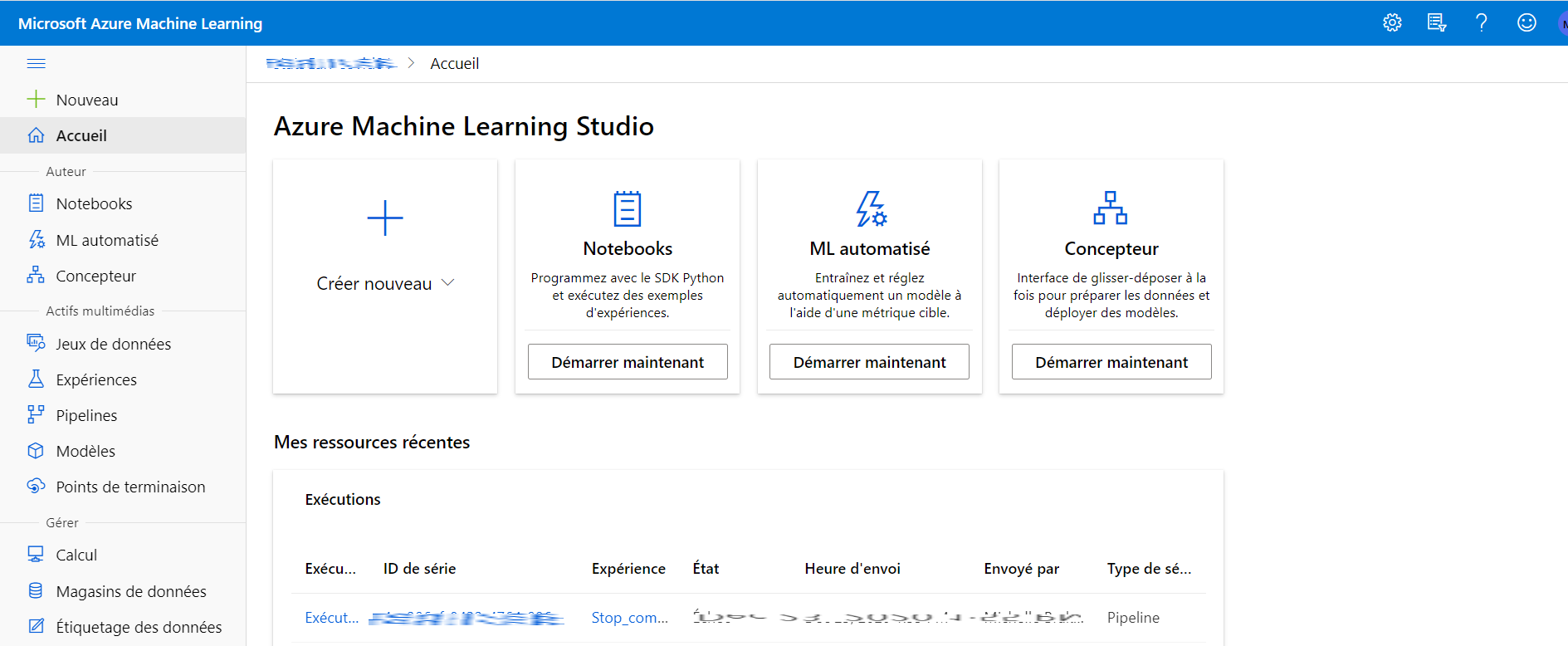 studio Azure Machine Learning