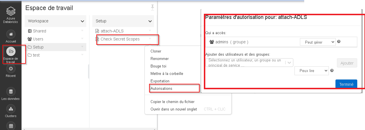 partager un carnet Databricks