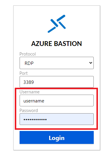 Enter VM Credentials