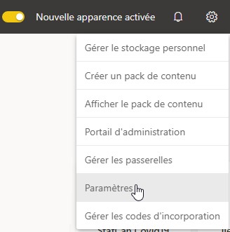 Paramètres service Power BI