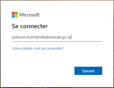 fenêtre Se connecter de Microsoft