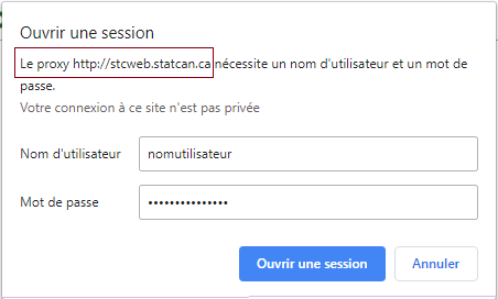 entrer votre nom d’utilisateur et mot de passe d’Internet