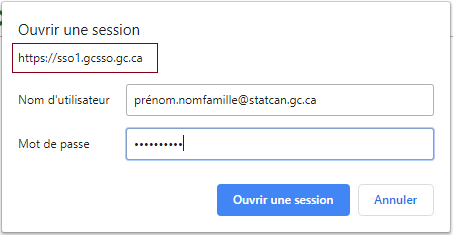 connecter à votre compte du réseau de StatCan