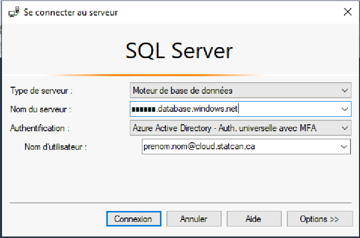 Connexion au SQL Server