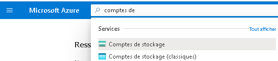 boîte de recherche du portail Azure