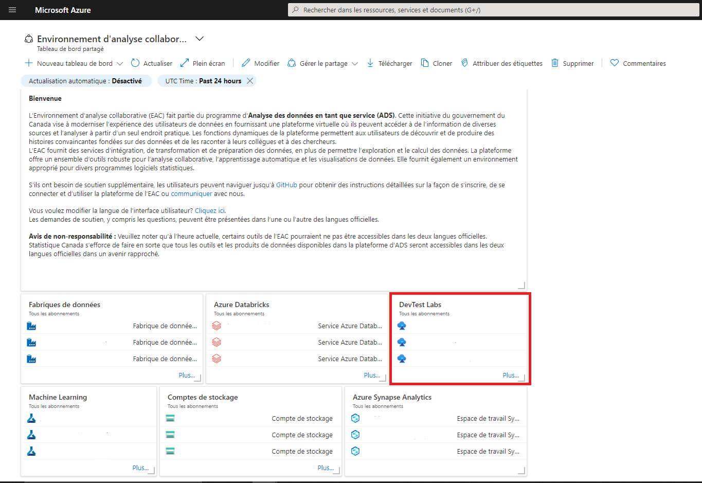 Accès au DevTest Lab