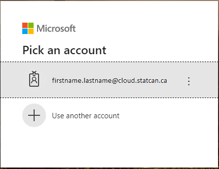 Microsoft pick an account prompt