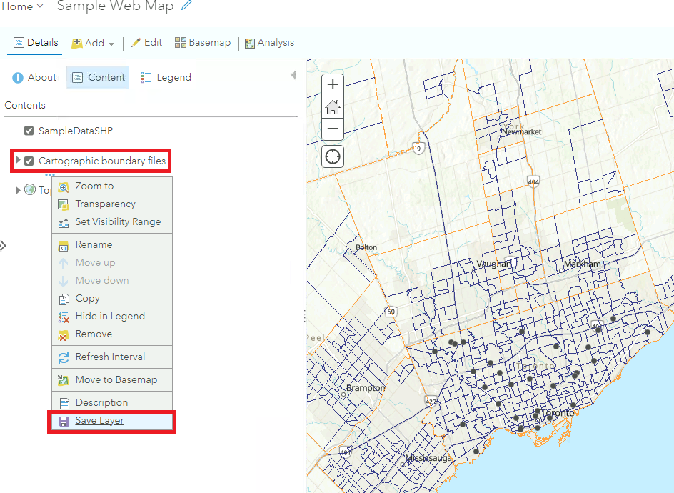 publish content webmap